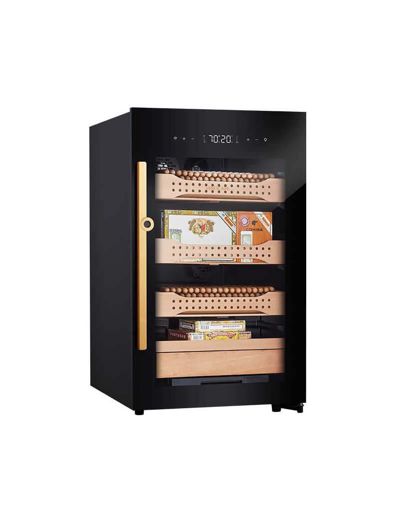 Afidano 850 Count Cigar Humidor Cabinet Exterior in Steel