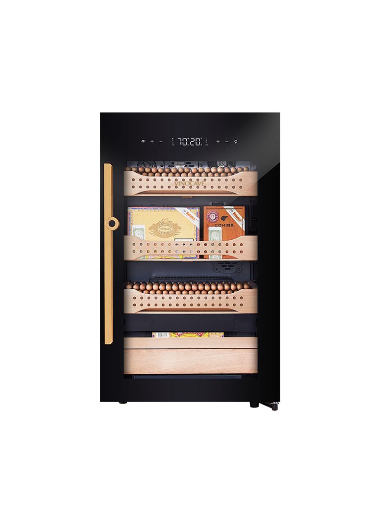 Afidano 850 Count Cigar Humidor Cabinet Exterior in Steel