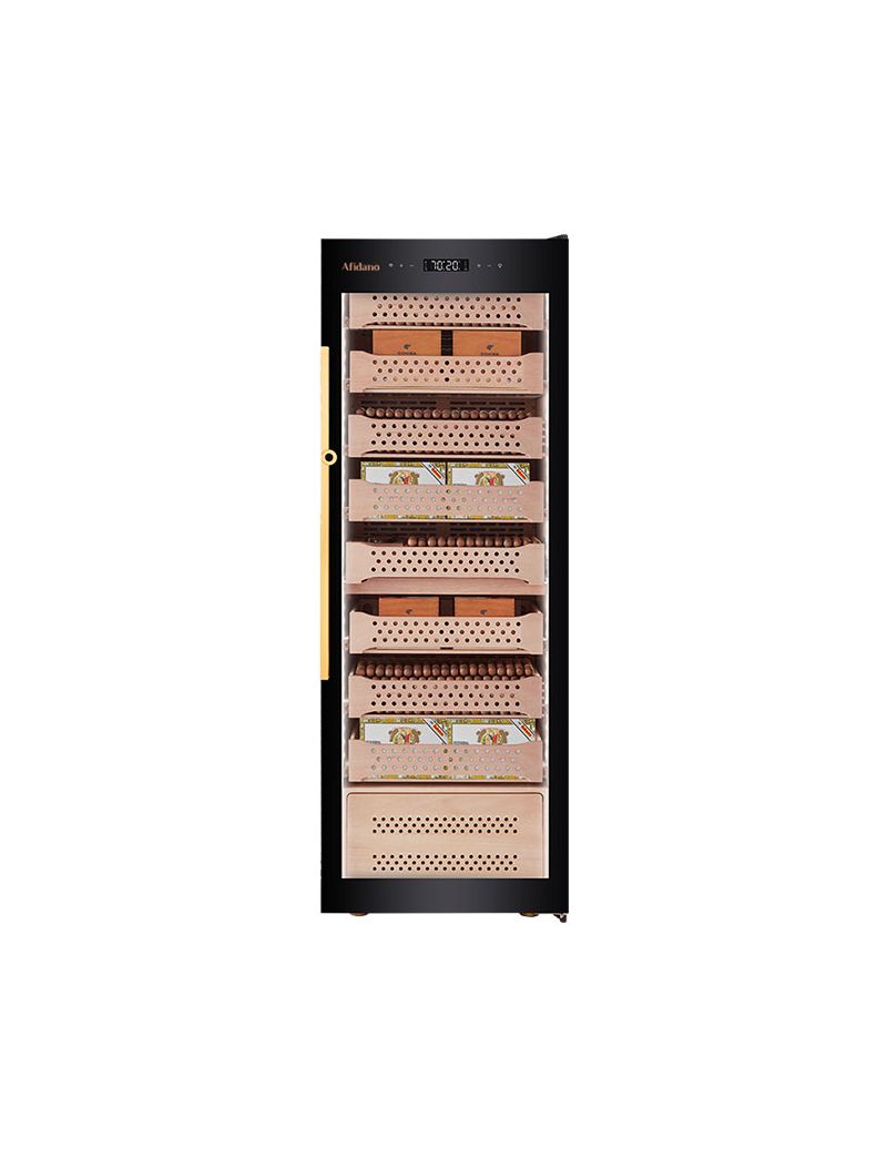 Afidano 1500 Count Cigar Humidor Cabinet Exterior in Steel