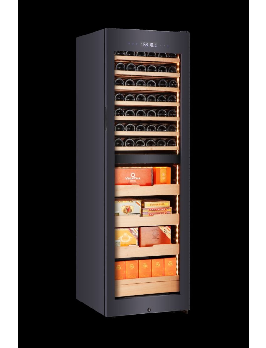 CWC-268C2 - 42 Bottle & 1250 Cigar Dual Zone Combo Cabinet