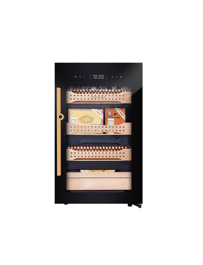 Afidano 850 Count Cigar Humidor Cabinet Exterior in Steel