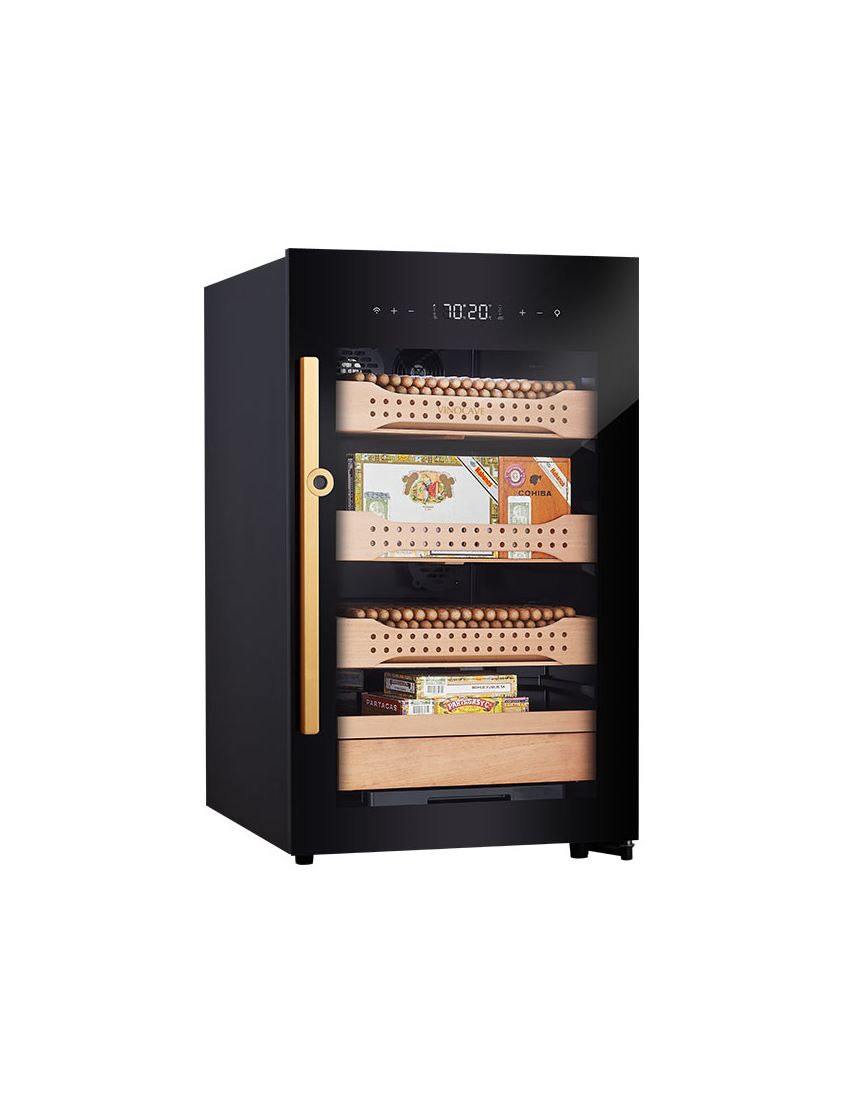 Afidano 850 Count Cigar Humidor Cabinet Exterior in Steel