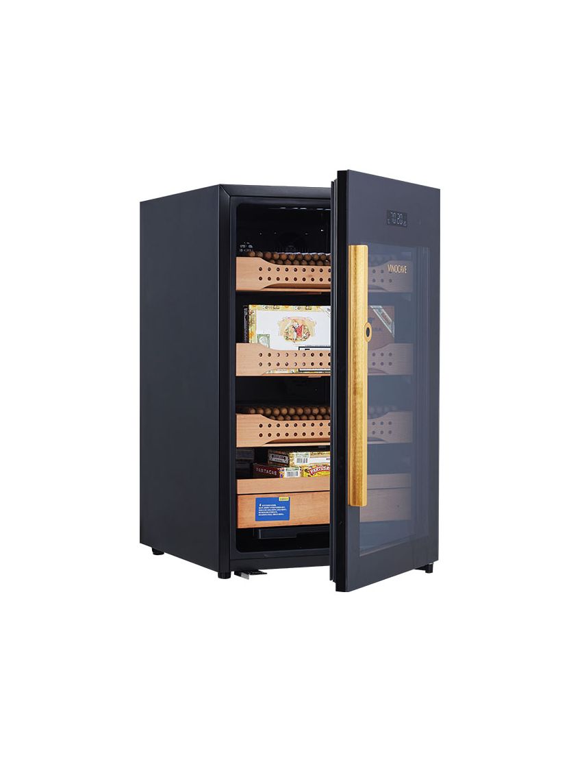Afidano 850 Count Cigar Humidor Cabinet Exterior in Steel