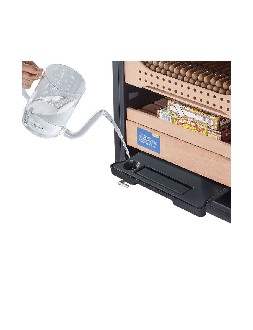 Afidano 850 Count Cigar Humidor Cabinet Exterior in Steel